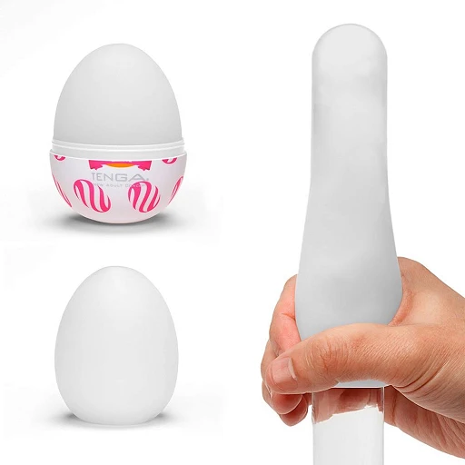 Masturbator jajko Tenga Egg Curl – zestaw 6 sztuk, spiralna struktura — zdjęcie 3