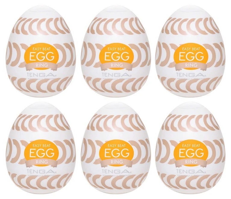 Masturbator jajko Tenga Egg Ring – 6 sztuk, rowkowane pierścienie