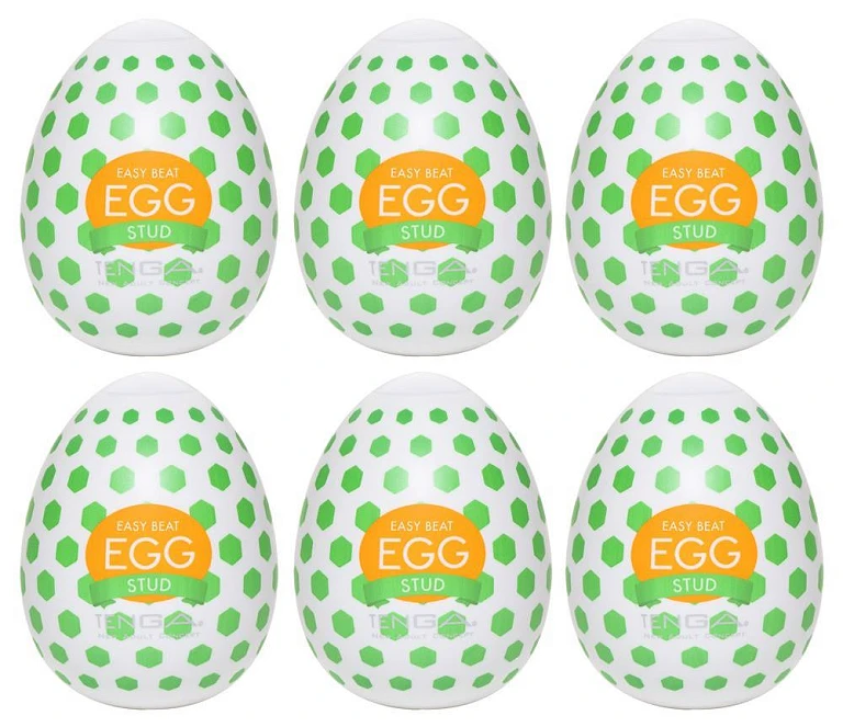 Masturbator Tenga Egg Stud – zestaw 6 sztuk, struktura z wypustkami