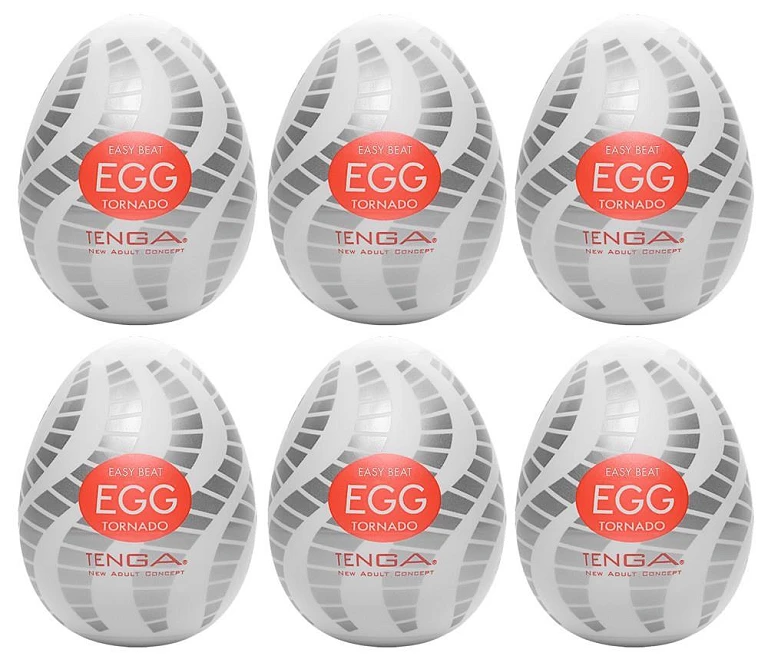 Masturbator jednorazowy Tenga Egg Tornado – spiralne rowki, 6 sztuk