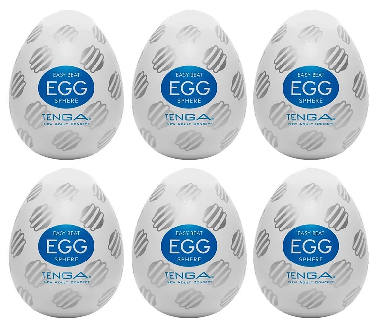Masturbator jajko Tenga Egg Sphere – rowkowane kule, 6 sztuk
