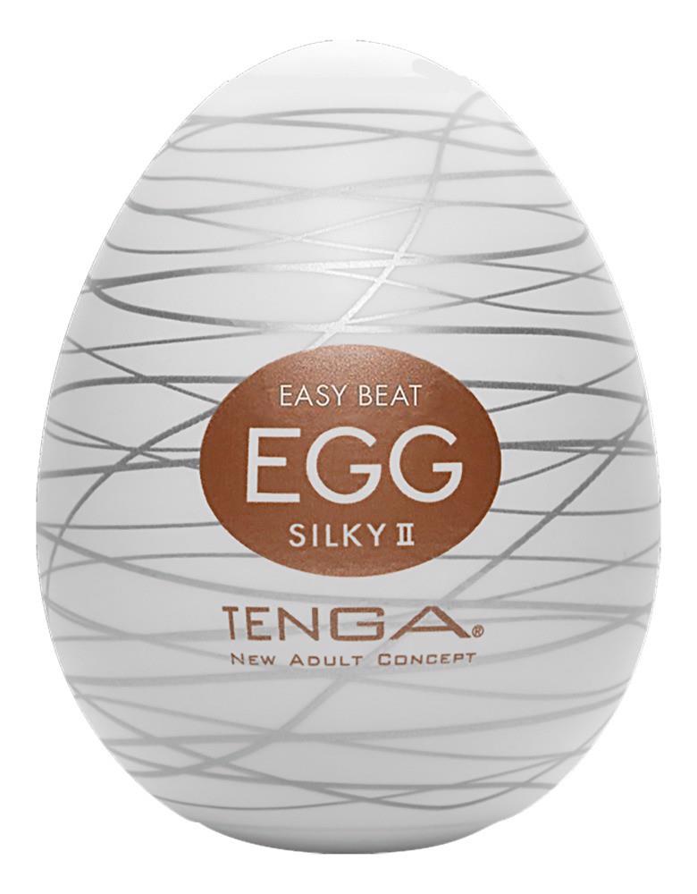 Masturbator Tenga Egg Silky II – jednorazowy, rowkowana nić w środku — zdjęcie 1