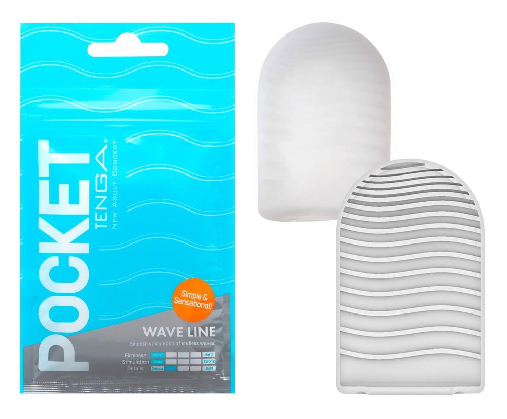 Masturbator jednorazowy Tenga Pocket Wave Line – faliste wnętrze — zdjęcie 1