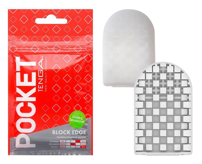 Masturbator kieszonkowy Tenga Pocket Block Edge – jednorazowy