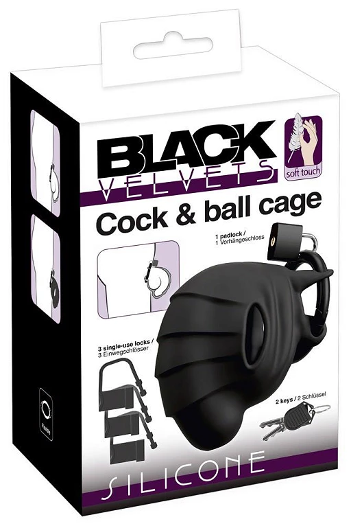 Klatka Cock & Ball - silikonowa, czarna