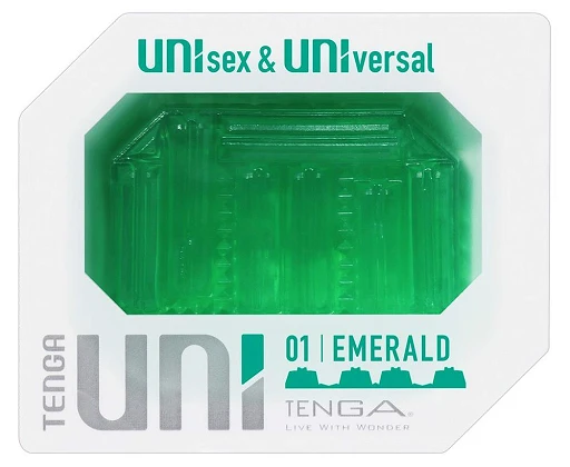 Rękaw masturbacyjny Tenga Uni Emerald – dwustronny, elastyczny TPE — zdjęcie 3