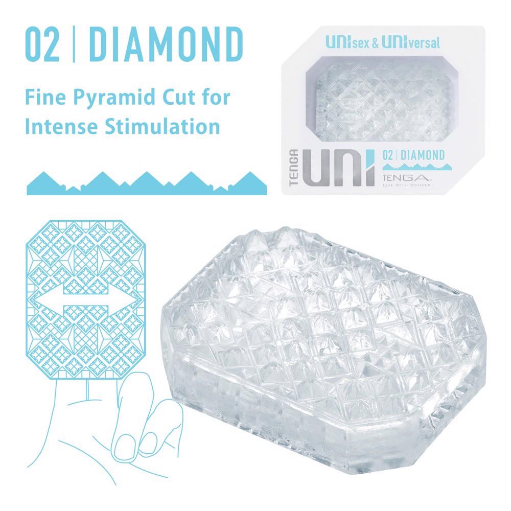 Masturbator Tenga Uni Diamond – nakładka na palce, tekstura piramidek — zdjęcie 1