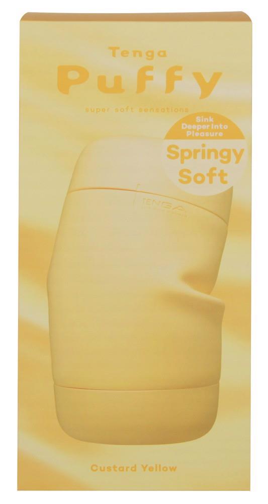 Masturbator Tenga Puffy Custard Yellow – miękka piankowa faktura — zdjęcie 3