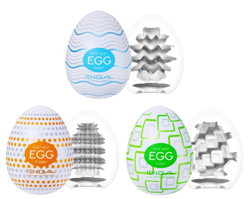 Jajeczka masturbacyjne Tenga Egg Standard Set I – 3 faktury, lubrykant — zdjęcie 2
