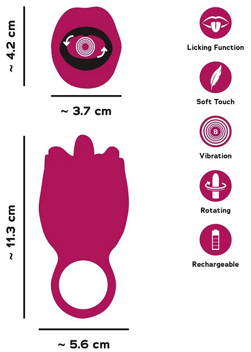 Stymulator Oral Fun – wirujący język, 8 trybów — zdjęcie 6