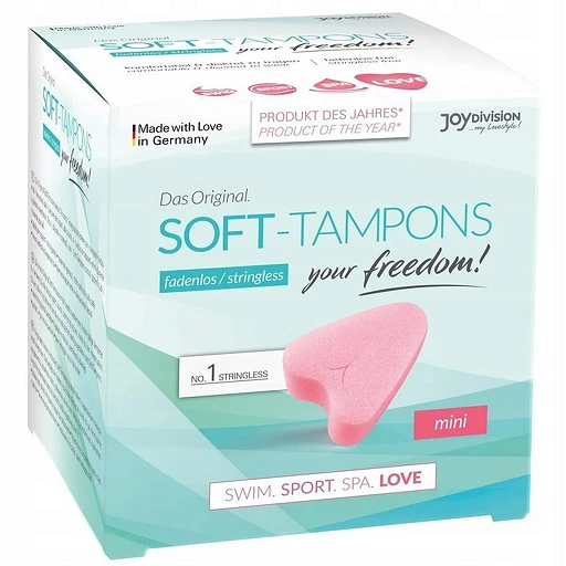 Tampony bez sznurka Soft-Tampons mini - miękka gąbka, 3 szt. — zdjęcie 6