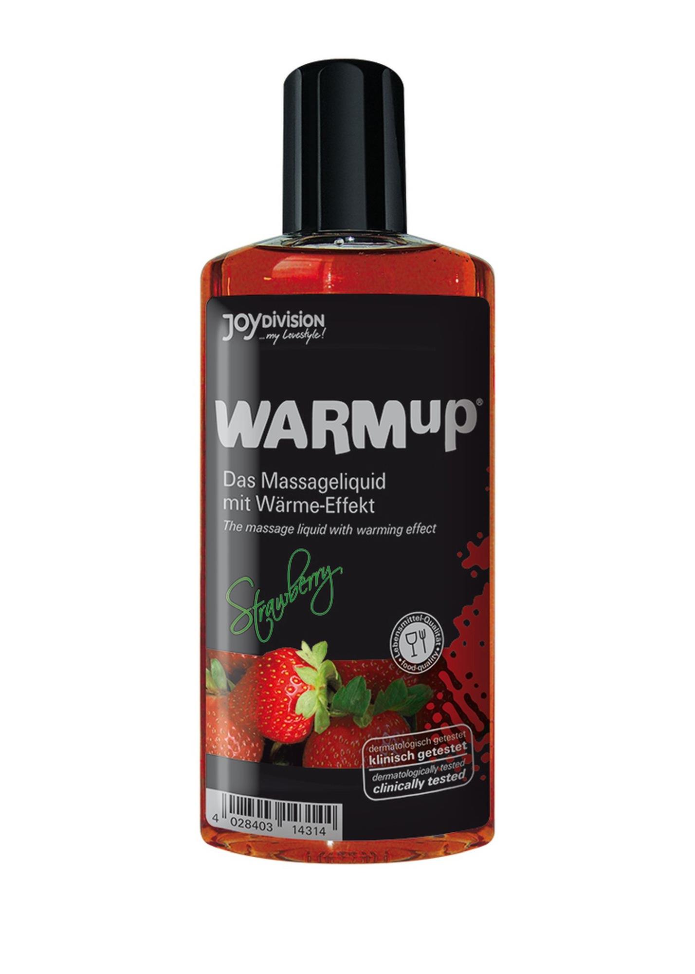Olejek do masażu WARMup Strawberry – efekt rozgrzewający, 150 ml — zdjęcie 1
