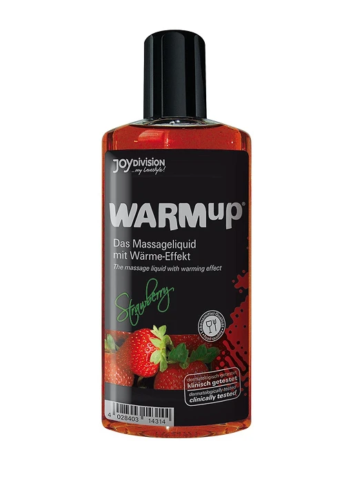 Olejek do masażu WARMup Strawberry – efekt rozgrzewający, 150 ml