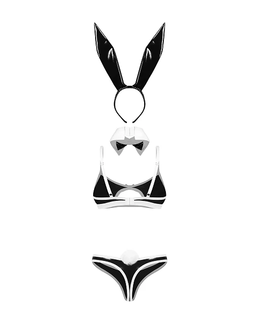 Kostium Obsessive Night Bunny – lakierowany efekt, 4 części, S/M — zdjęcie 6