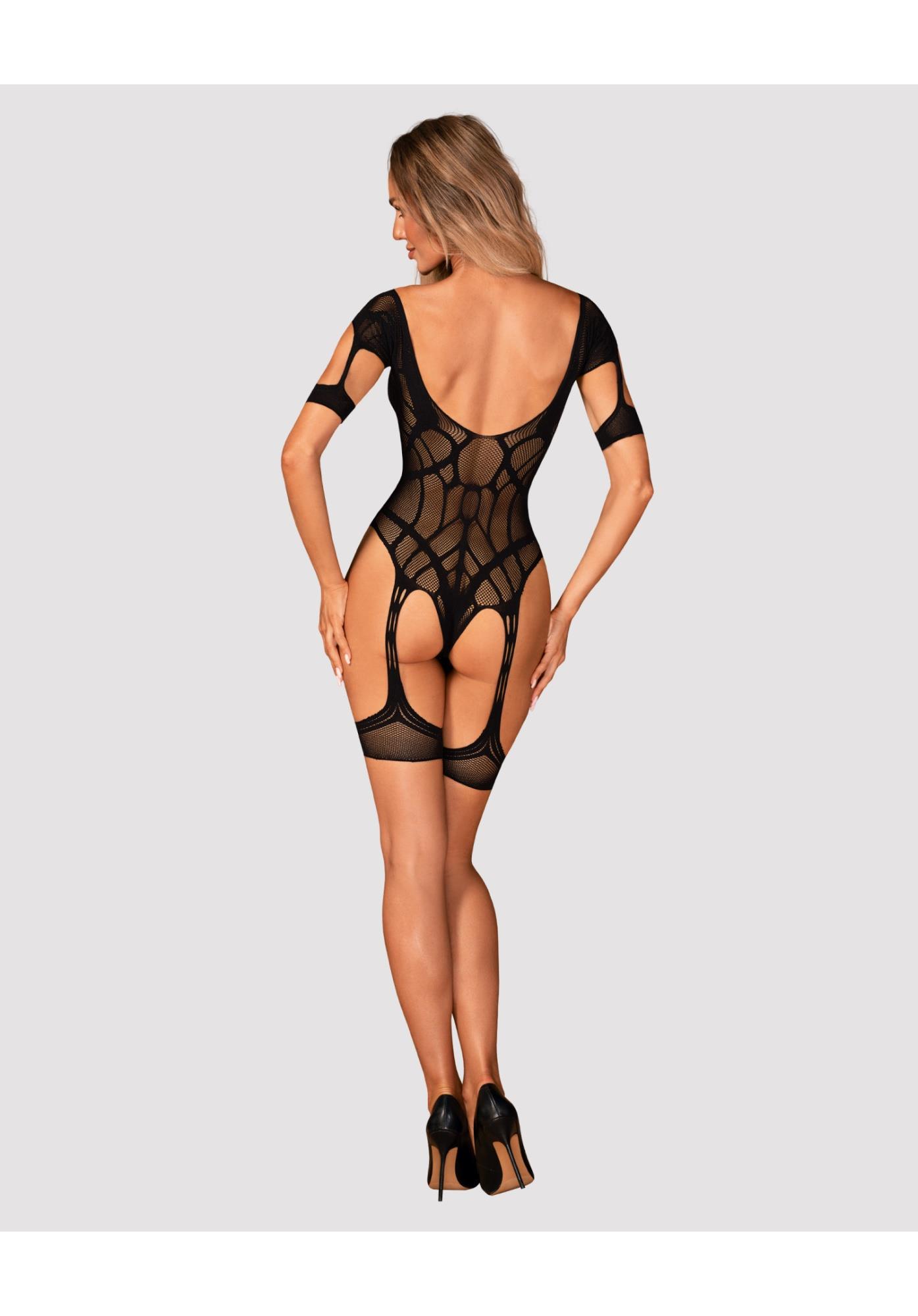 Bodystocking G334 S/M/L – otwarty krok i podwiązki, S/M — zdjęcie 4