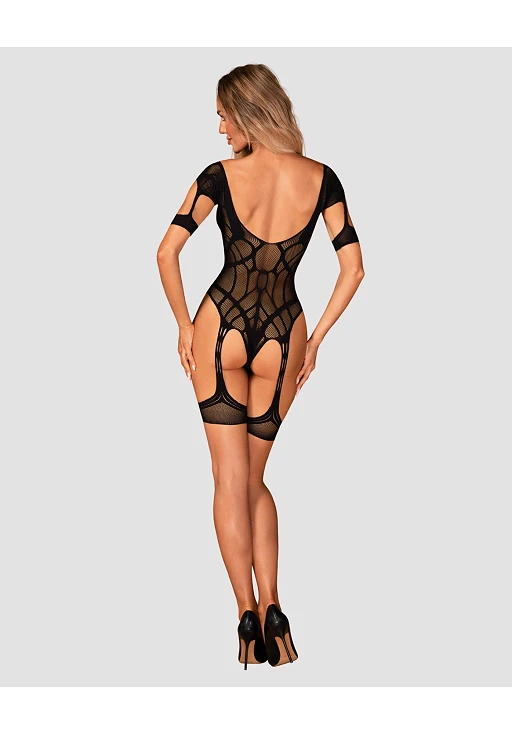 Bodystocking G334 S/M/L – otwarty krok i podwiązki, S/M — zdjęcie 4