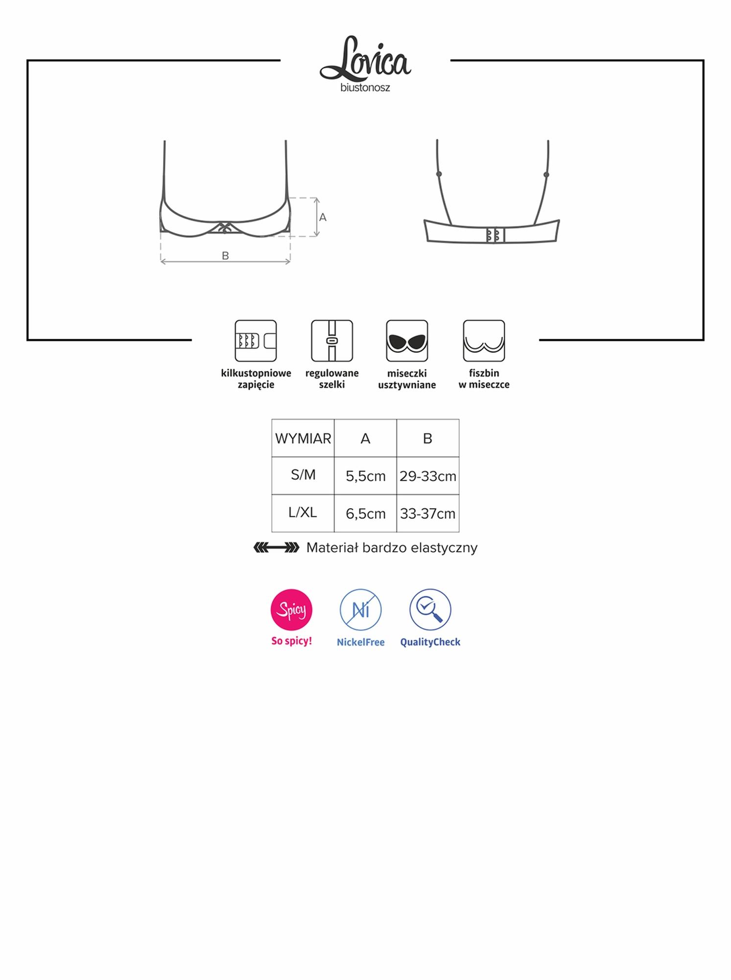 Półbiustonosz Lovica – czerwony, koronka, L/XL — zdjęcie 6