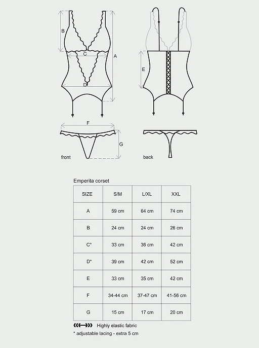 Gorset i stringi – czarne, koronka i welurowy ornament, L/XL — zdjęcie 5