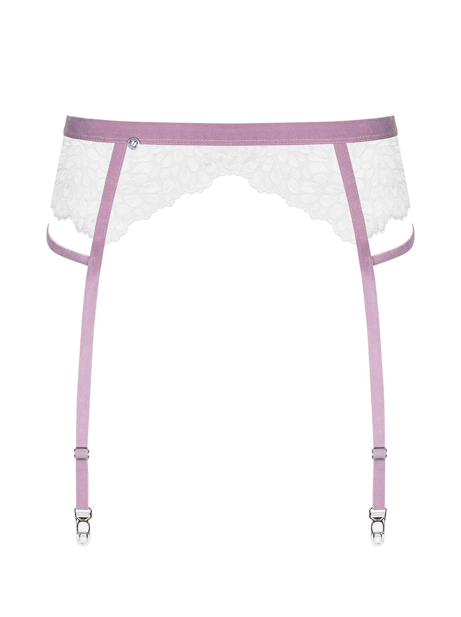 Pas do pończoch Lilyanne – biały, koronka, L/XL — zdjęcie 5