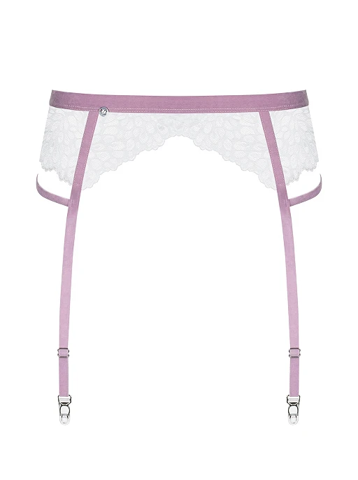 Pas do pończoch Lilyanne – biały, koronka, L/XL — zdjęcie 5