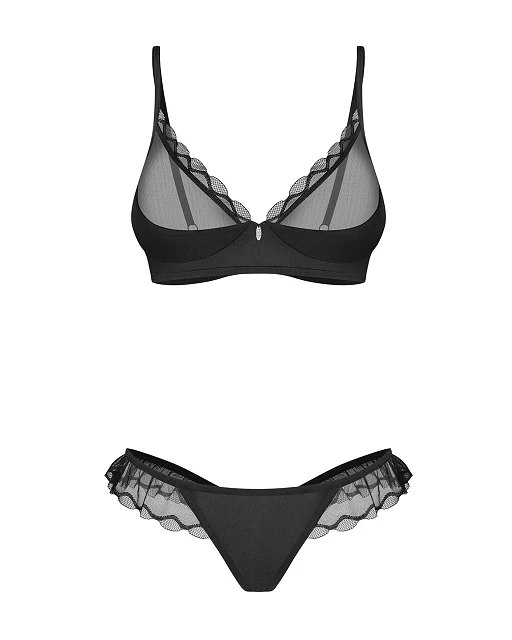 Komplet Stelisa – transparentny biustonosz i stringi, L/XL
