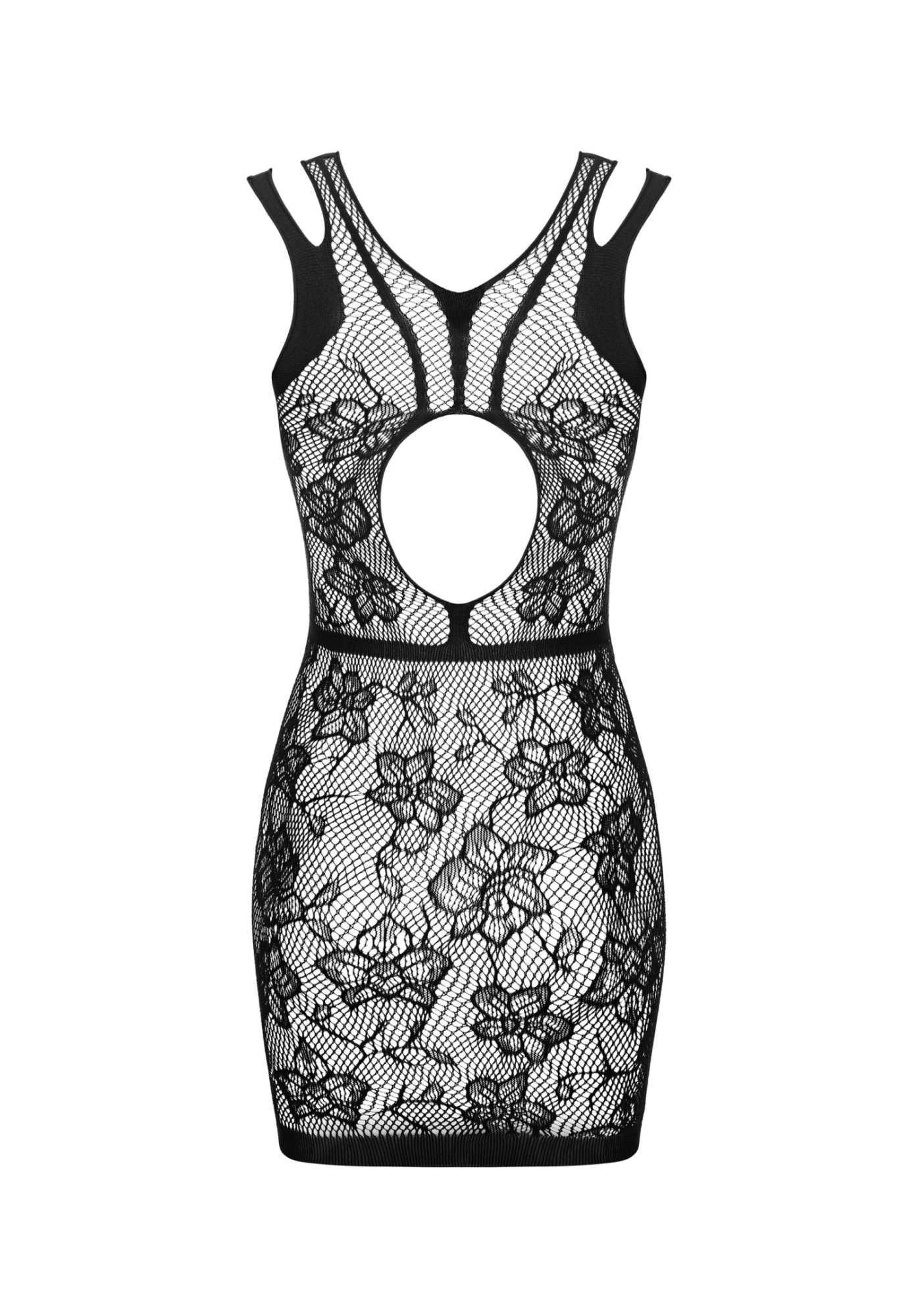 Sukienka – czarna, siateczkowa, wycięte plecy, S/M/L — zdjęcie 6