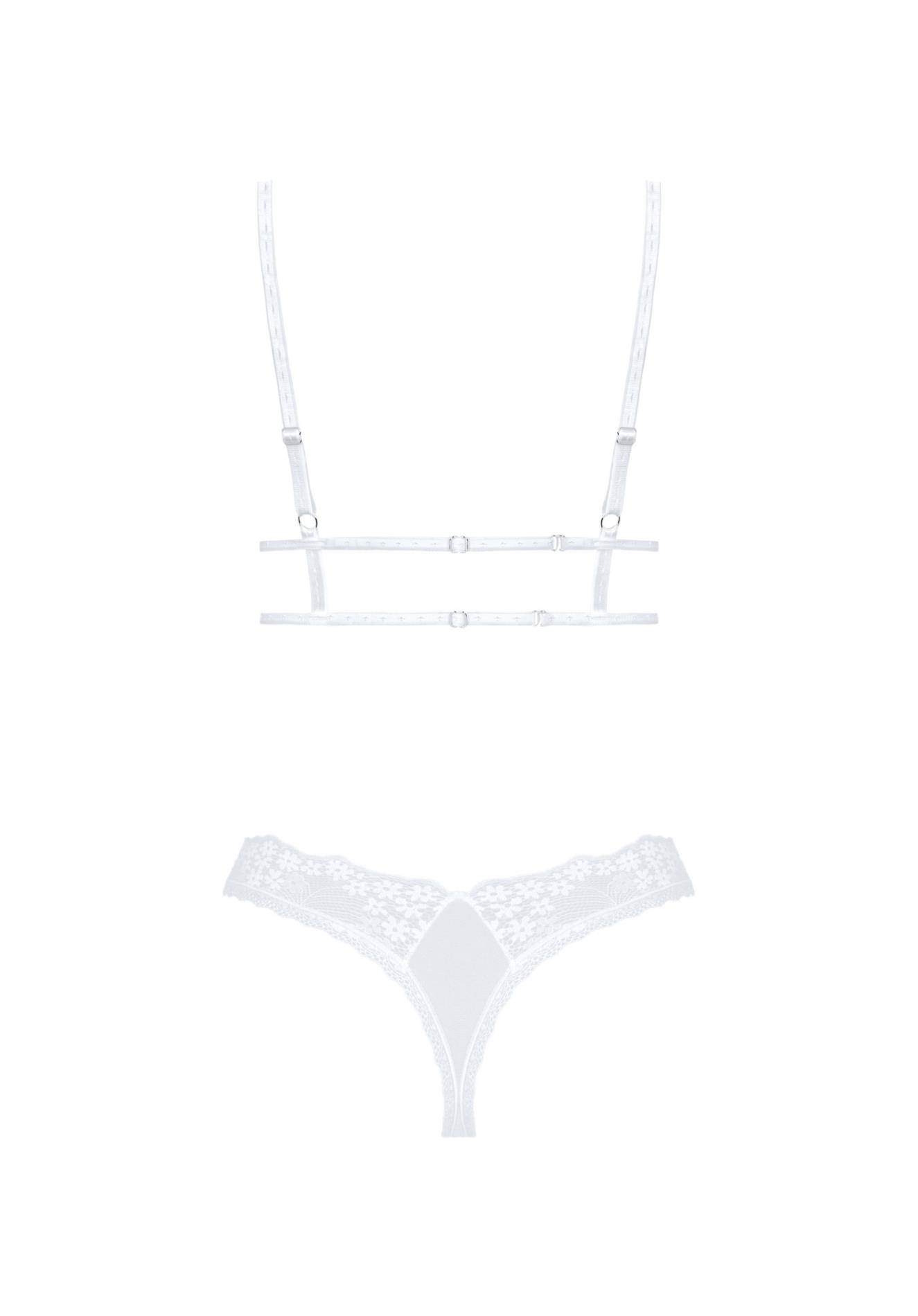 Komplet 2‑częściowy Heavenlly – biały, koronkowy, M/L — zdjęcie 6