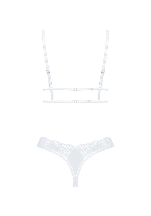 Komplet 2‑częściowy Heavenlly – biały, koronkowy, M/L — zdjęcie 6