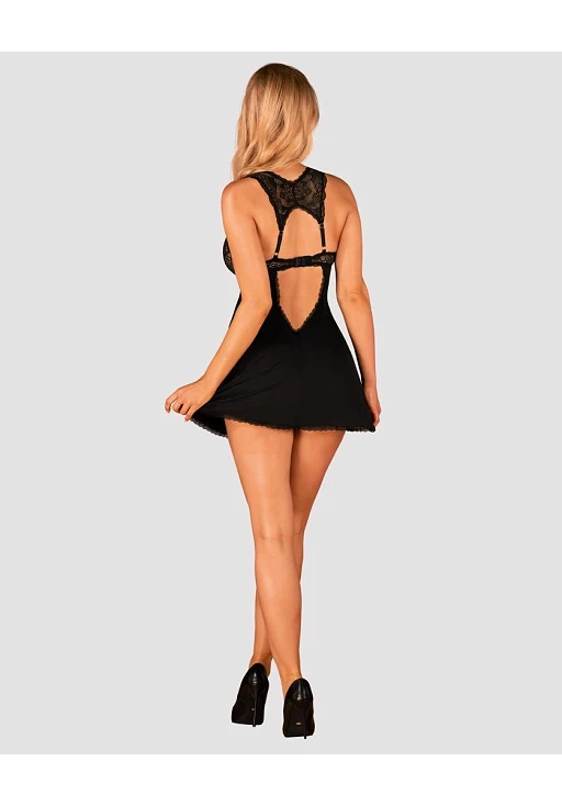 Babydoll Donna Dream – czarne, koronkowe, otwarte plecy, XS/S — zdjęcie 4