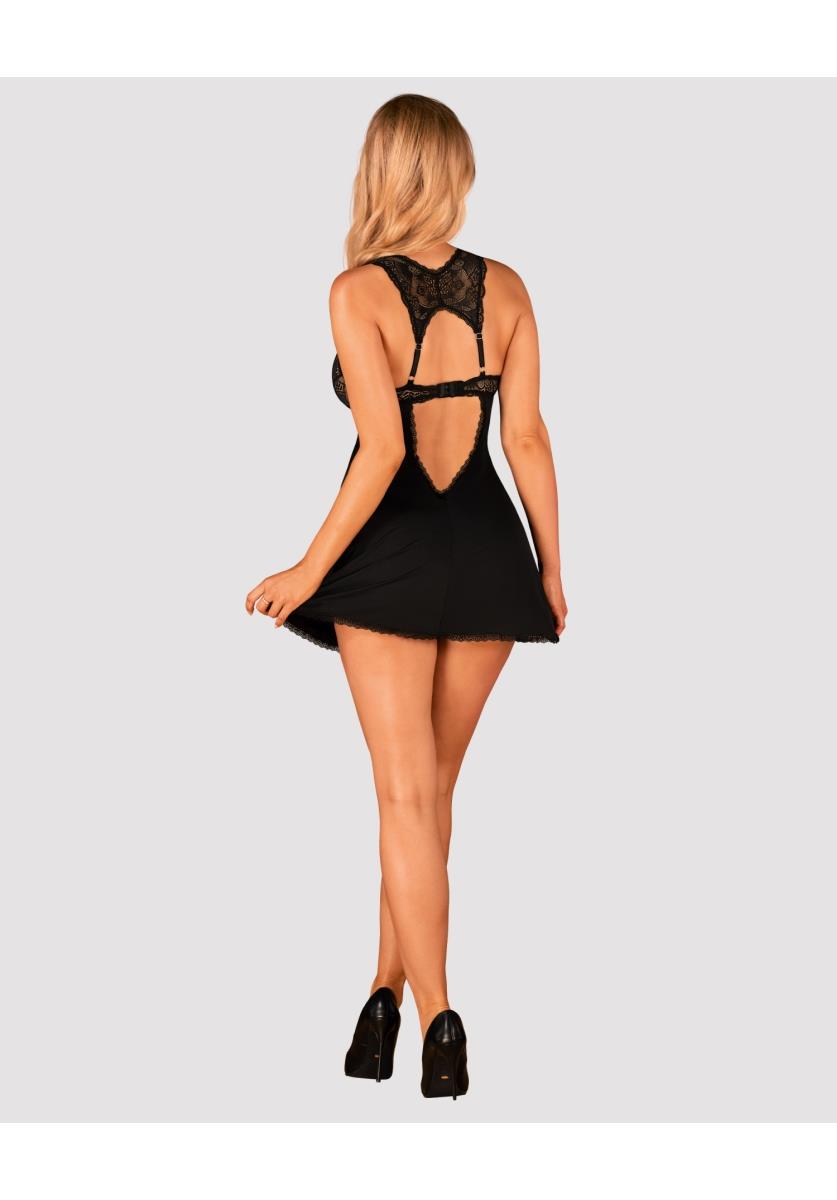 Babydoll Donna Dream – czarna, koronka, fiszbiny, XL/2XL — zdjęcie 4