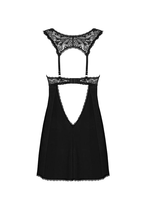 Babydoll Donna Dream – czarna, koronka, fiszbiny, XL/2XL — zdjęcie 6