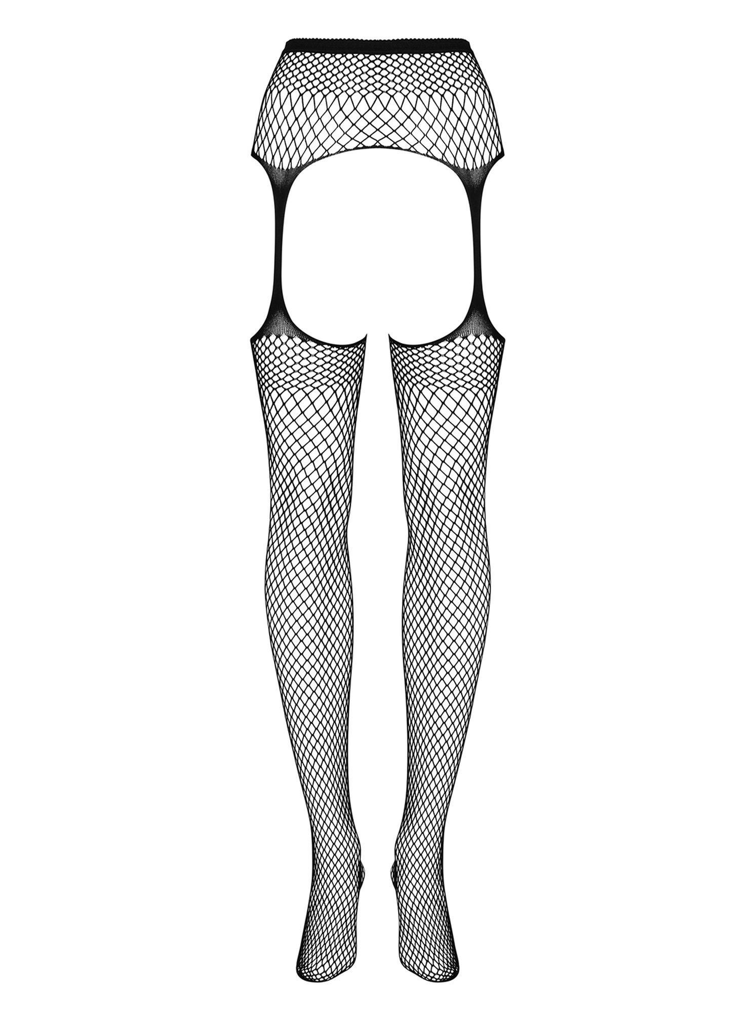Pończochy z pasem – czarne, kabaretkowe, S/M/L — zdjęcie 5