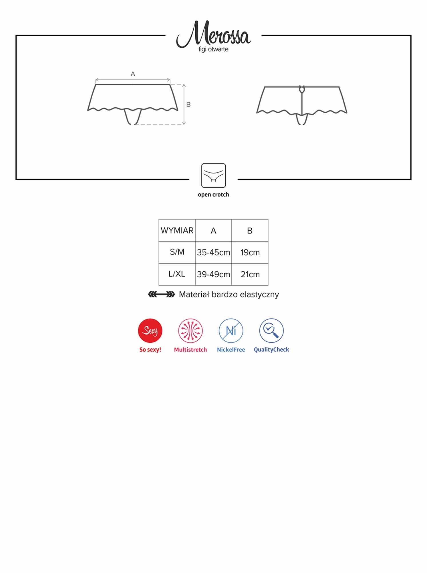 Majtki Merossa - czarne, otwarte L/XL — zdjęcie 9