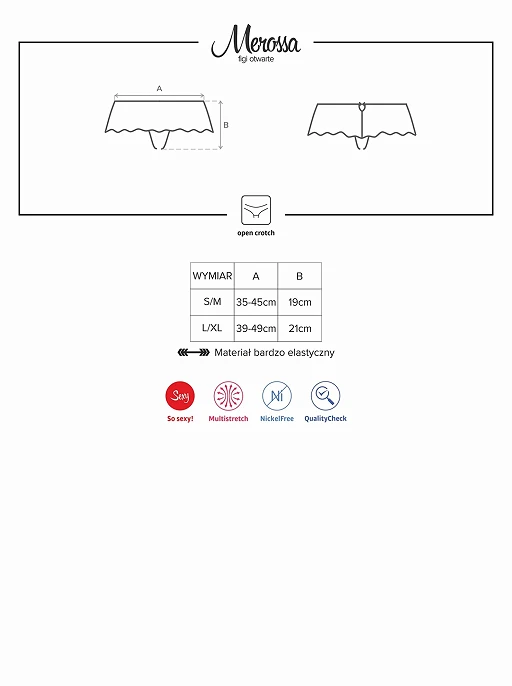Majtki Merossa - czarne, otwarte L/XL — zdjęcie 9