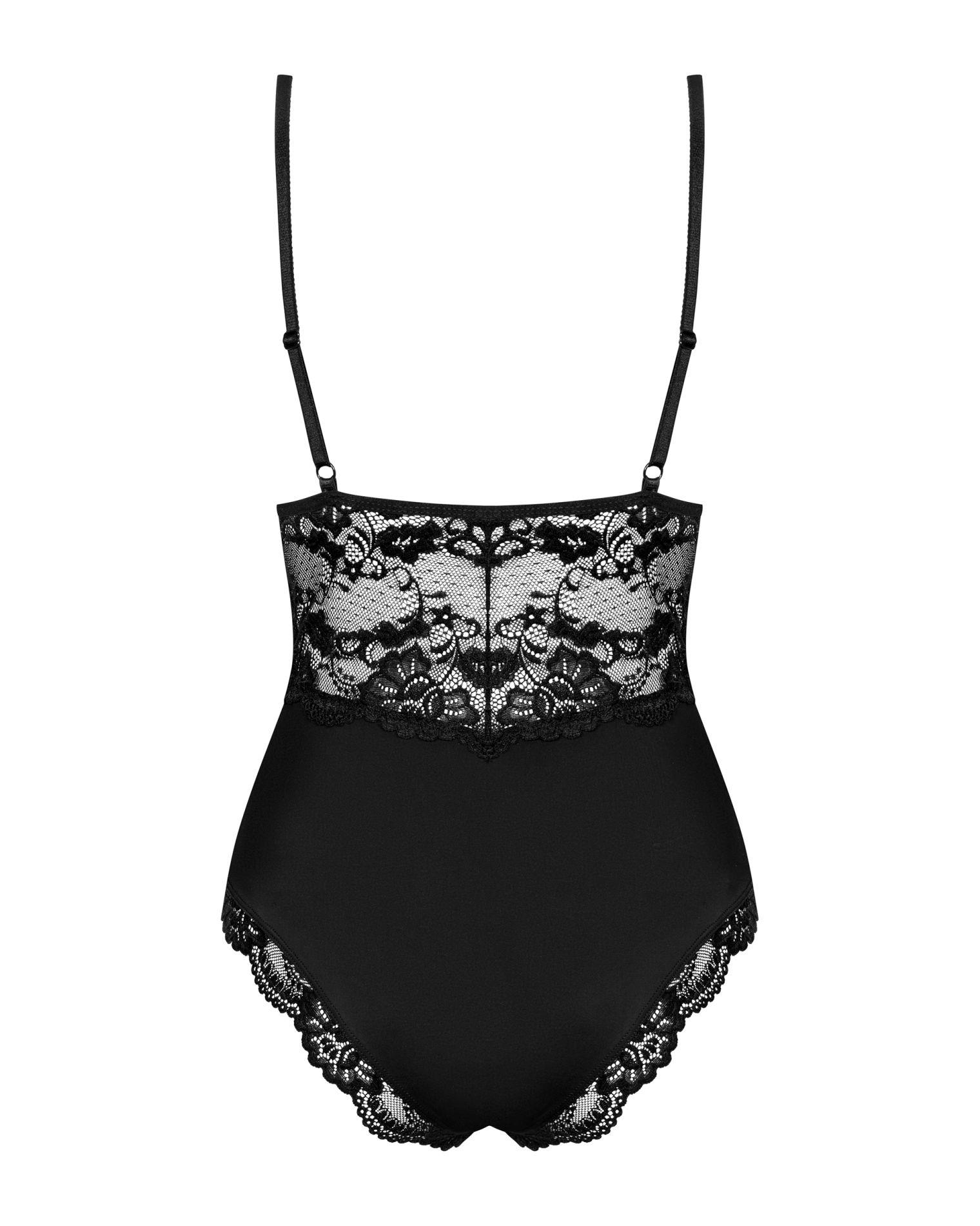 Body – czarne, koronkowe detale, lekko usztywniane miseczki, L/XL — zdjęcie 6