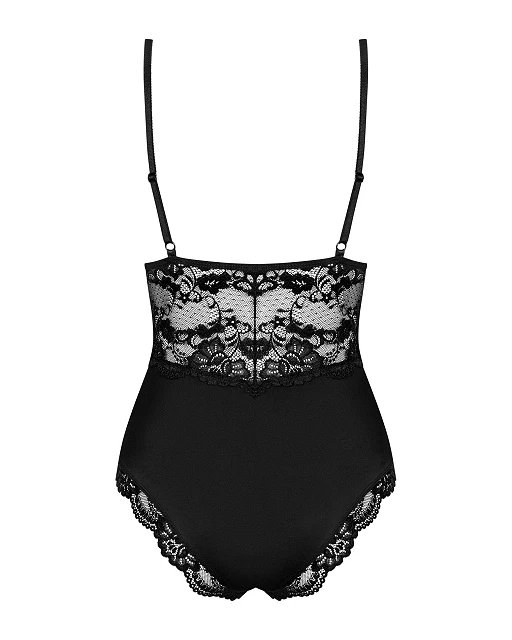 Body – czarne, koronkowe detale, lekko usztywniane miseczki, L/XL — zdjęcie 6