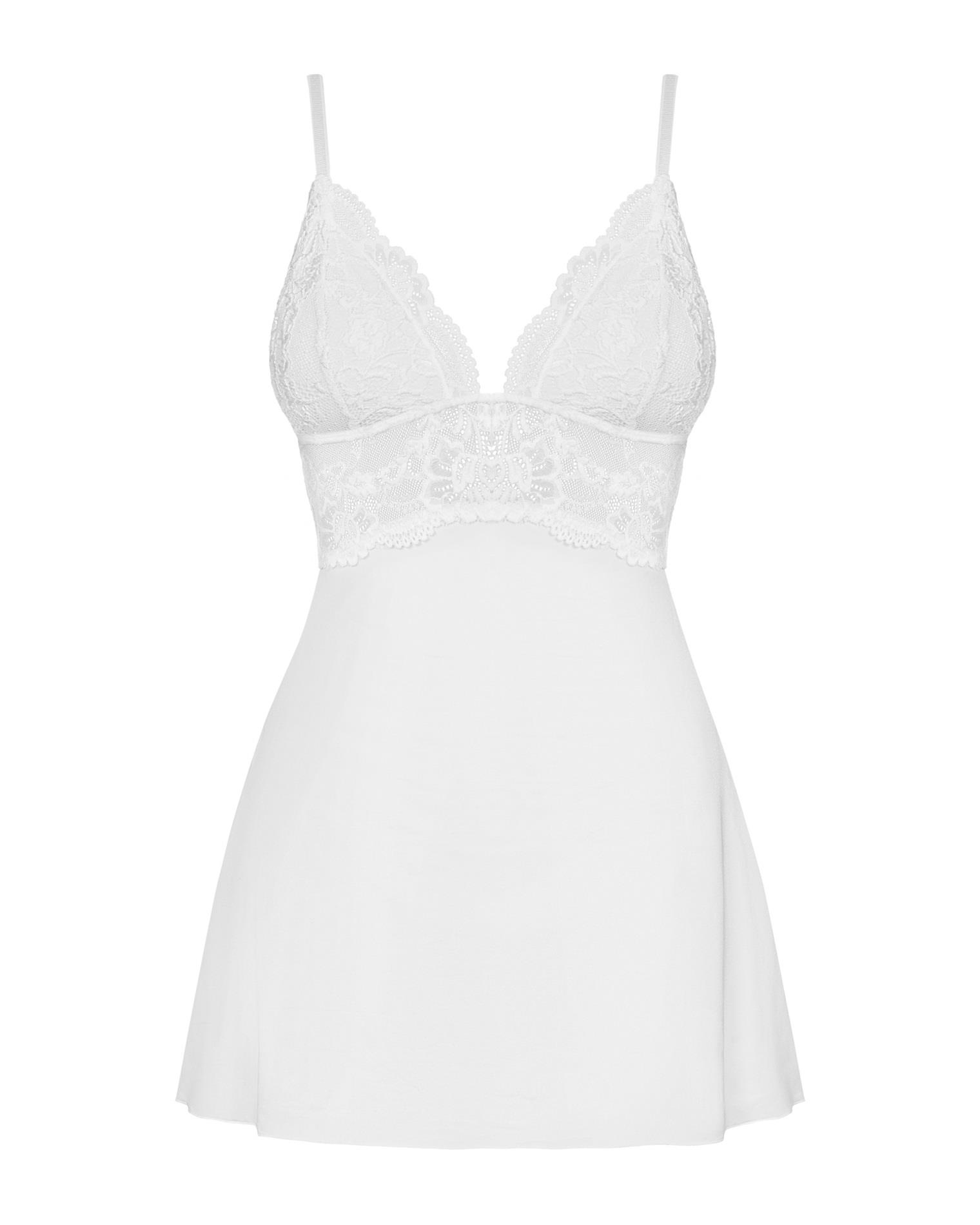 Babydoll i stringi – białe, koronkowe, rozkloszowane, S/M — zdjęcie 5