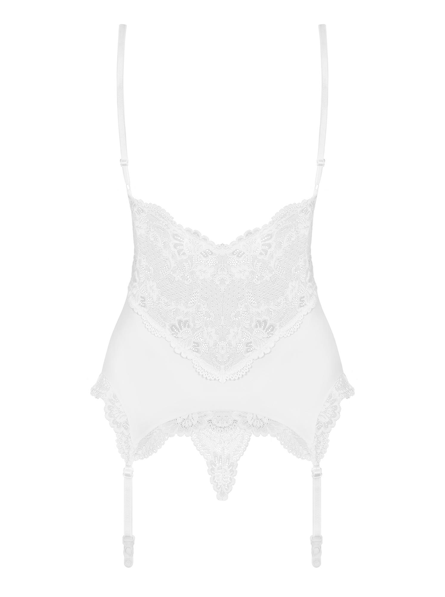 Gorset i stringi 810-COR-2 – biały, koronka, S/M — zdjęcie 6
