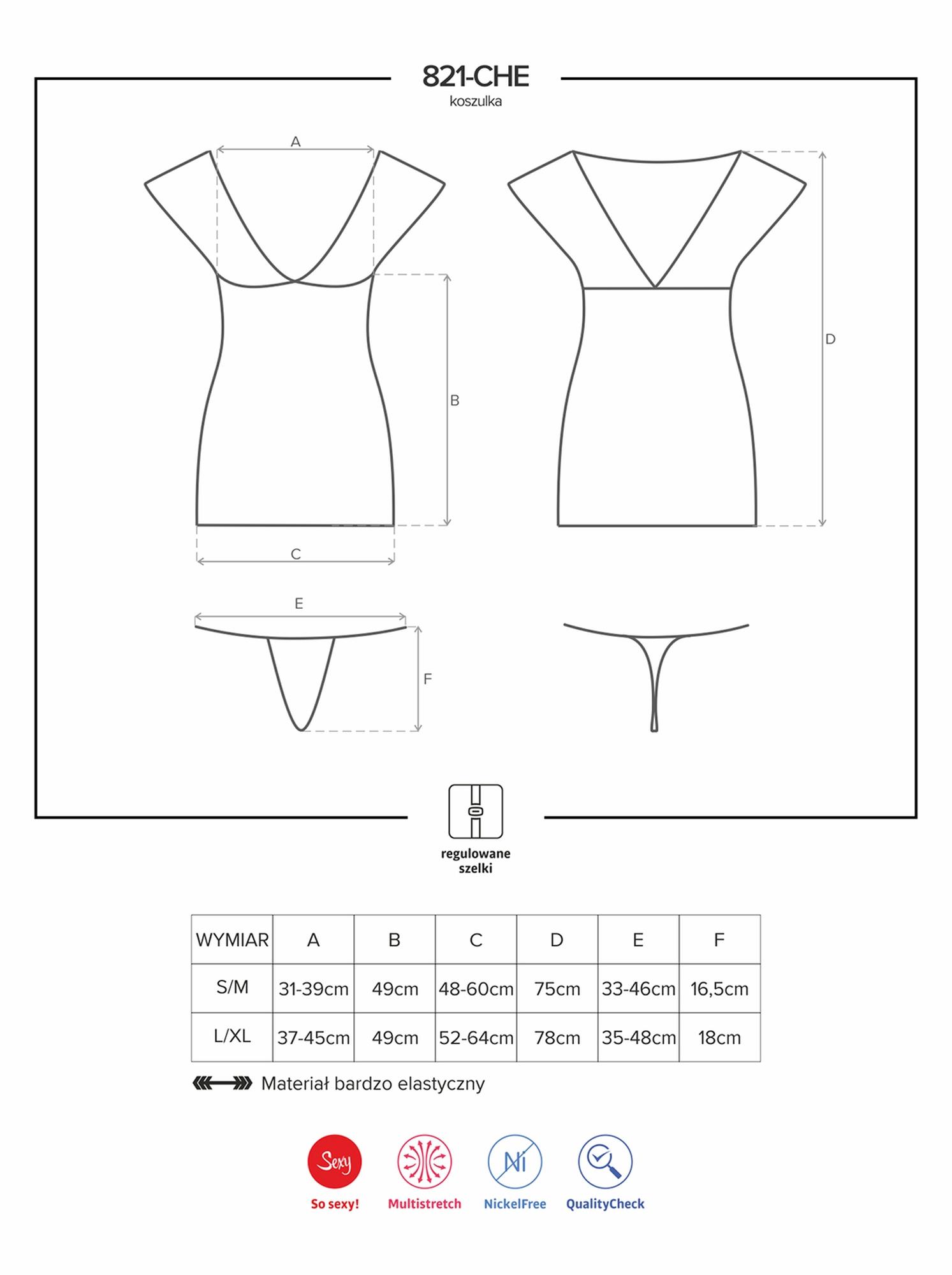 Koszulka i stringi – czarne, siateczka i koronka, L/XL — zdjęcie 7