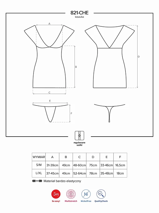 Koszulka i stringi – czarne, siateczka i koronka, L/XL — zdjęcie 7