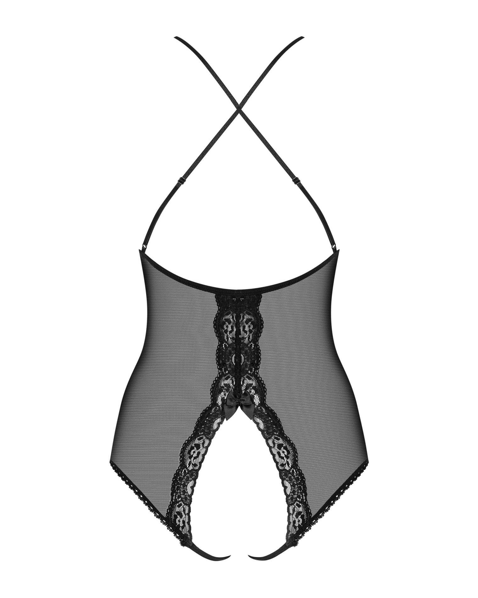 Body 841-TED – siateczka i koronka, otwarty krok, S/M — zdjęcie 5