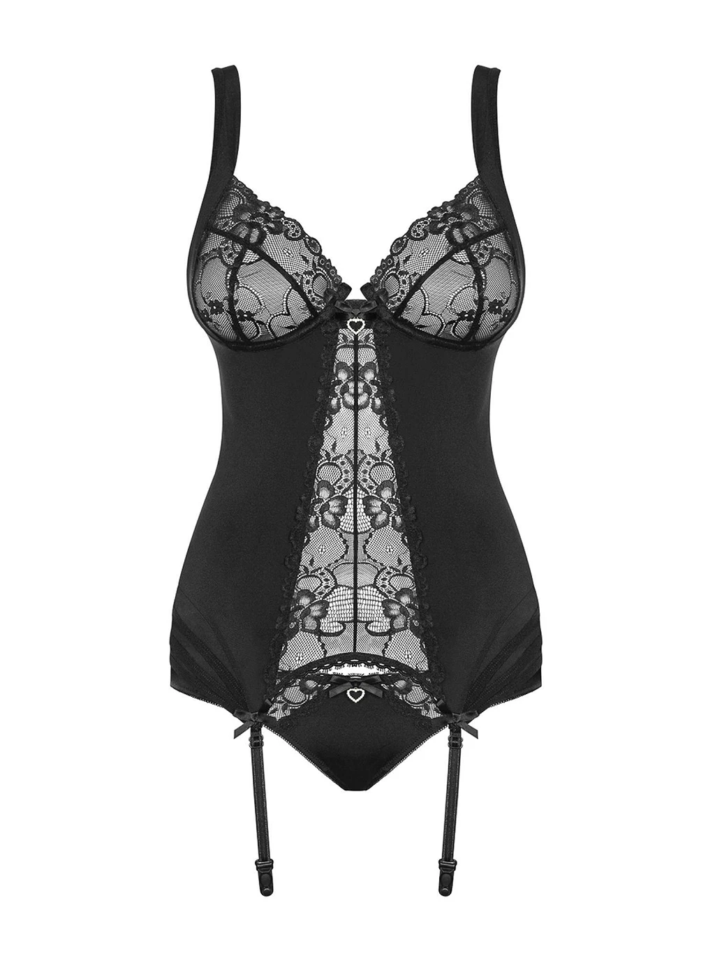 Gorset Heartina - czarny koronka S/M — zdjęcie 5
