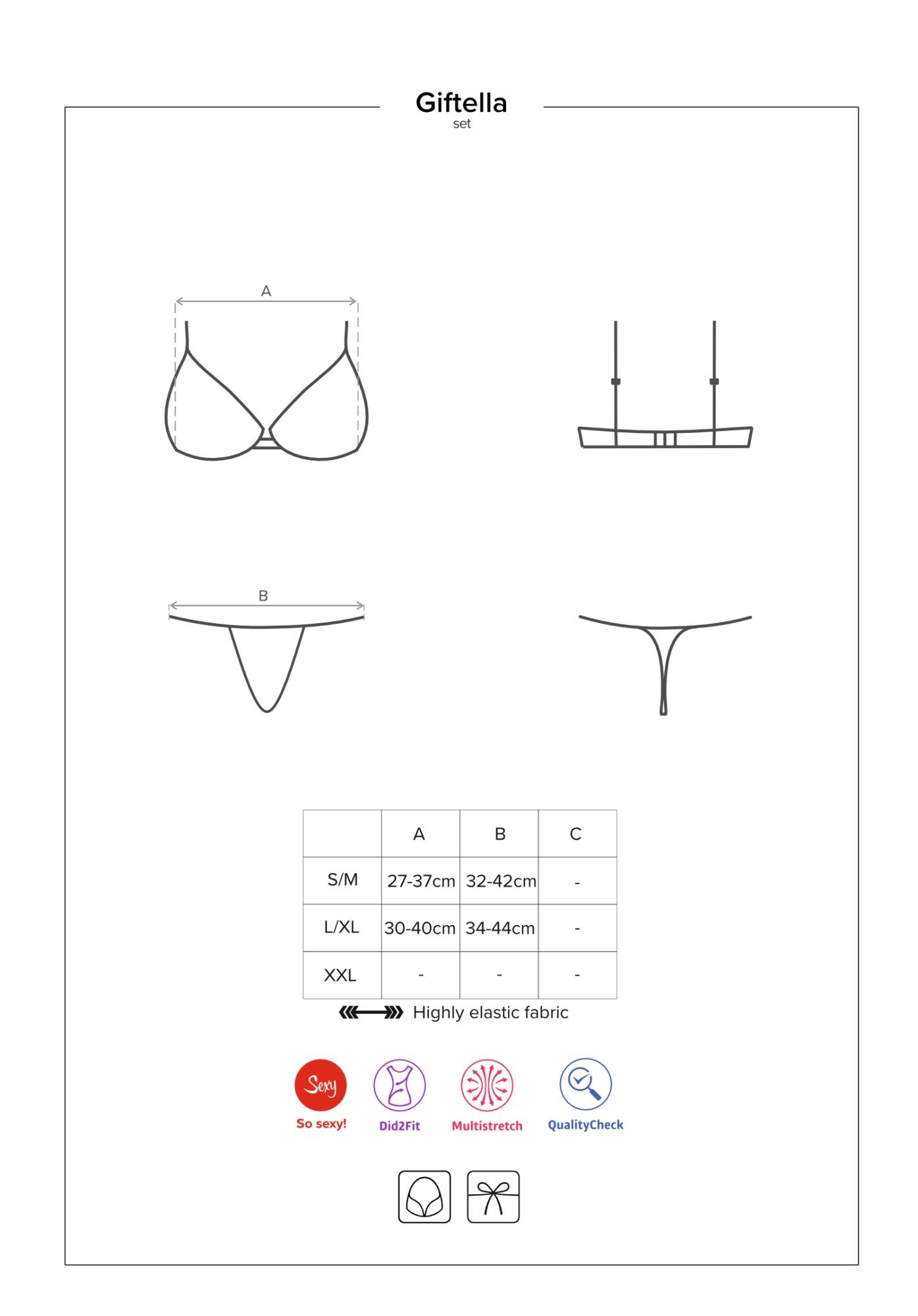 Komplet 2‑częściowy Giftella – czerwony, L/XL — zdjęcie 7
