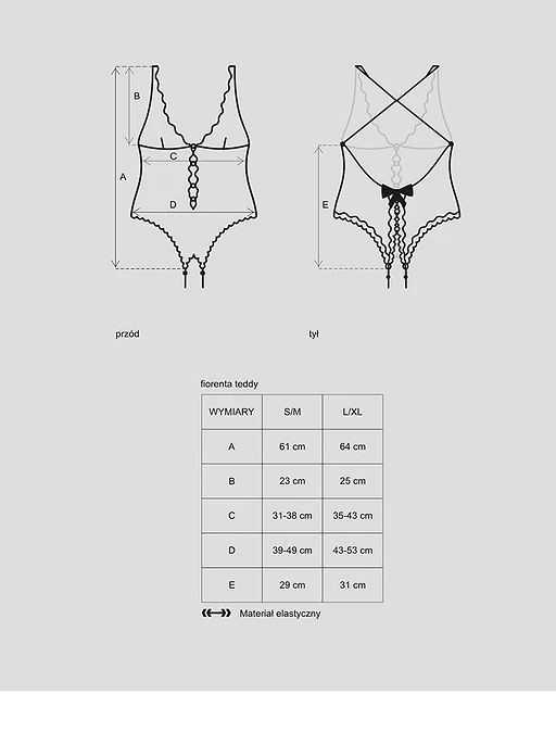 Body – czarne, koronkowe z kwiatowym motywem, S/M — zdjęcie 5