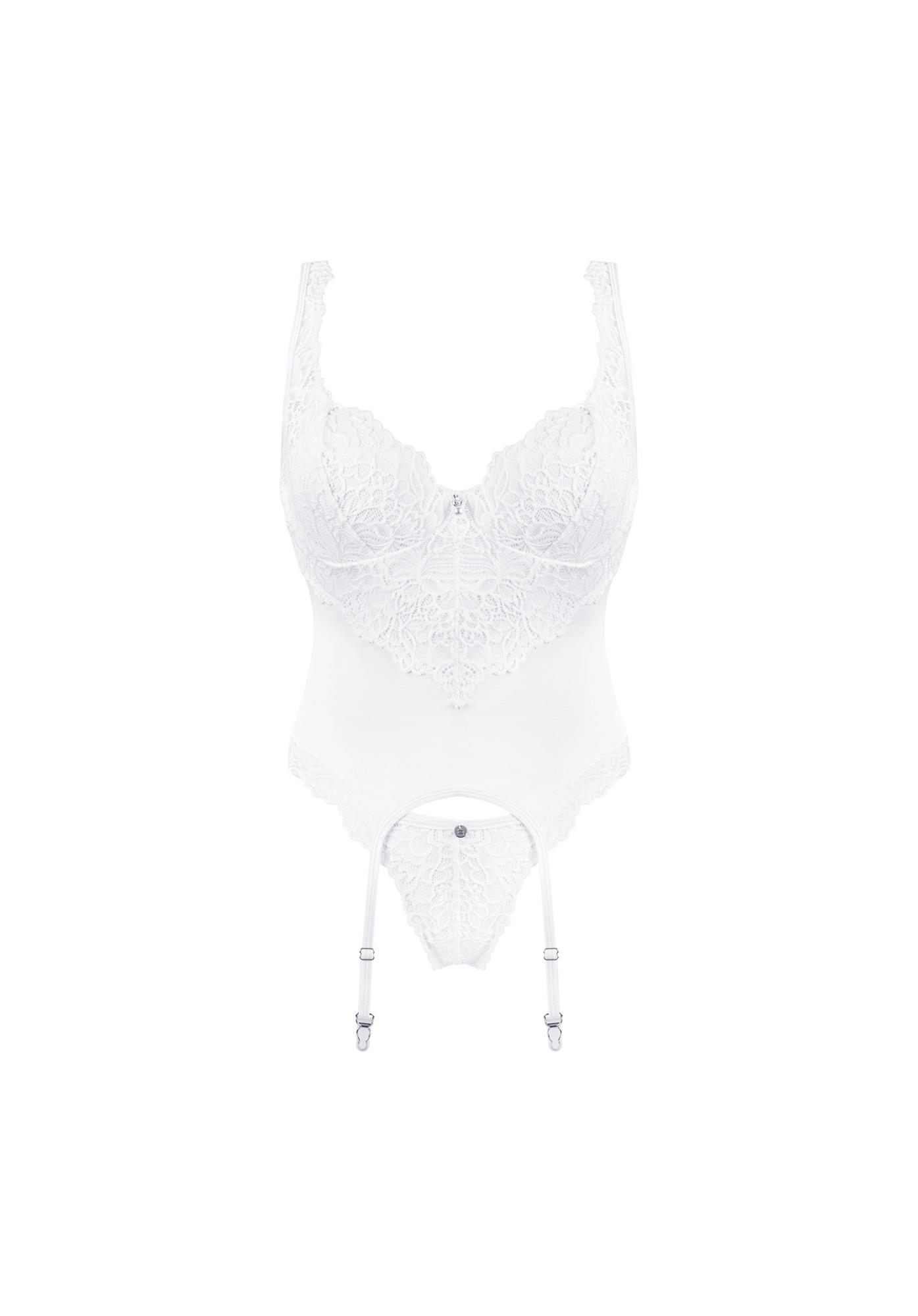 Gorset i stringi Amor Blanco – białe, koronka, S/M — zdjęcie 5