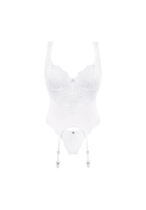 Gorset i stringi Amor Blanco – białe, koronka, S/M — zdjęcie 5
