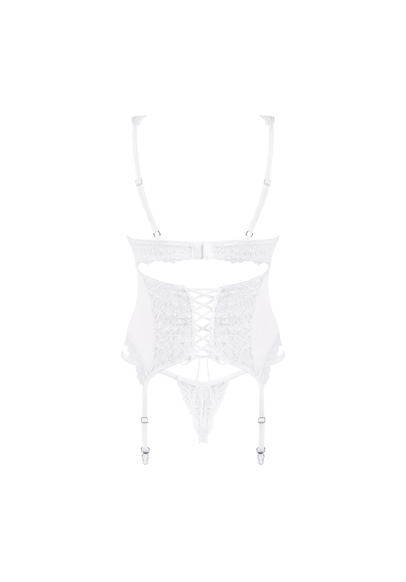 Gorset i stringi Amor Blanco – białe, koronka, S/M — zdjęcie 6