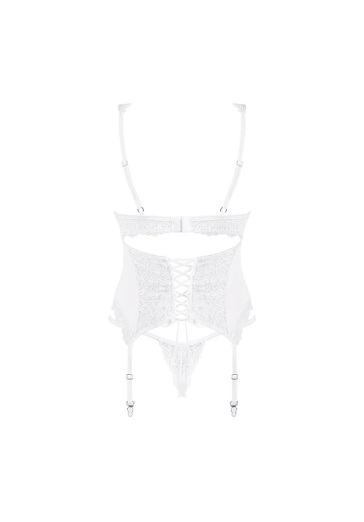 Gorset i stringi Amor Blanco – białe, koronka, S/M — zdjęcie 6