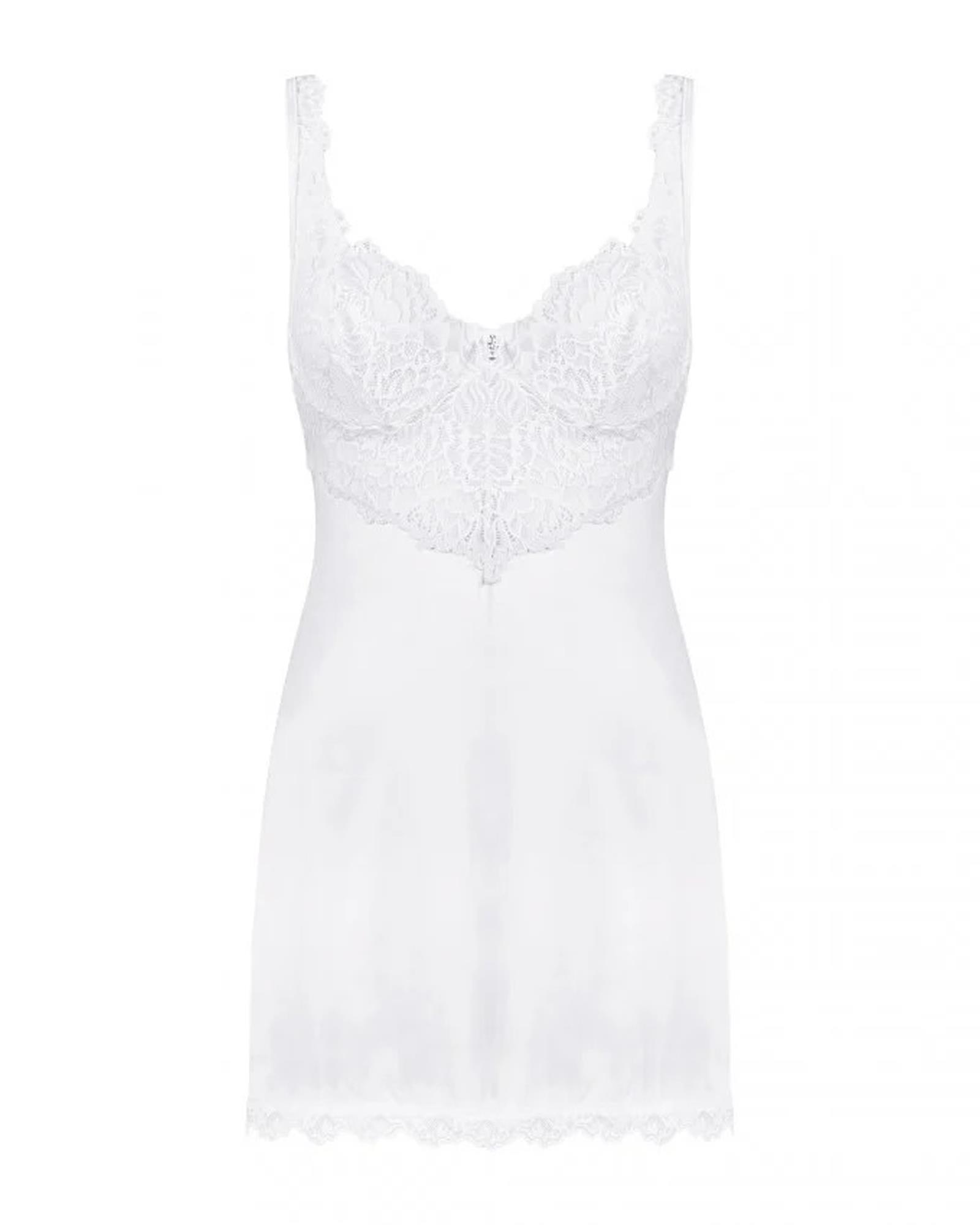 Koszulka i stringi Amor Blanco – białe, koronka, fiszbiny, L/XL — zdjęcie 7