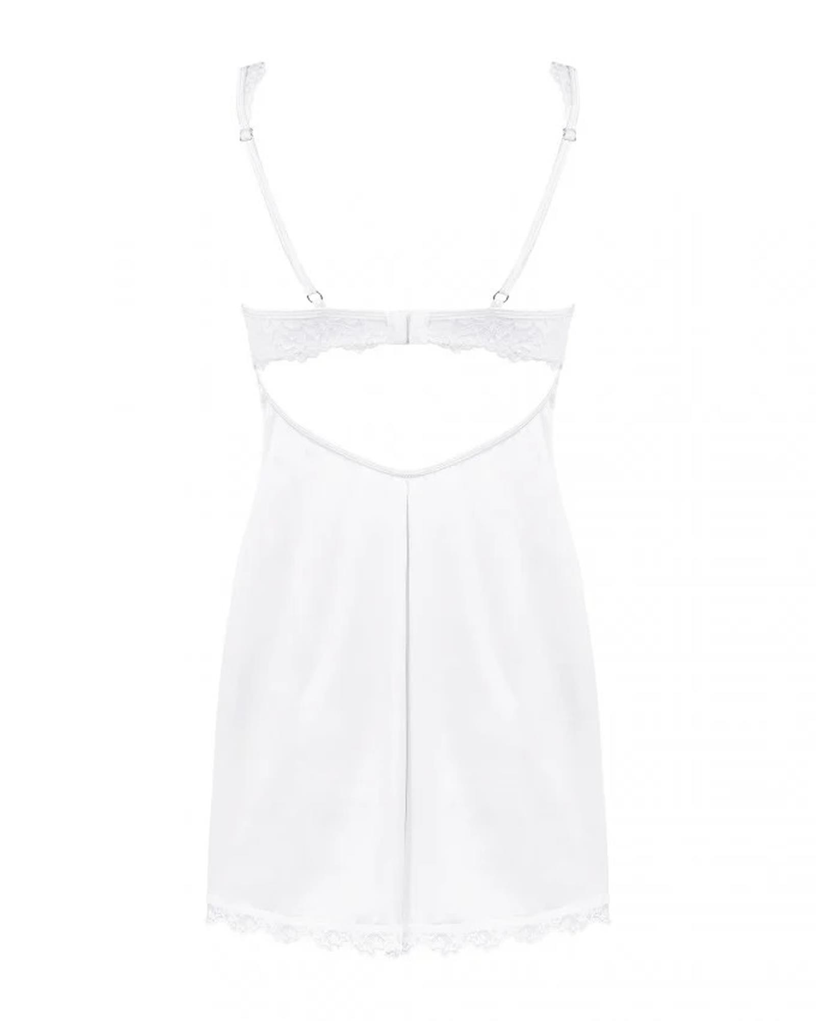 Koszulka i stringi Amor Blanco – białe, koronka, fiszbiny, L/XL — zdjęcie 8